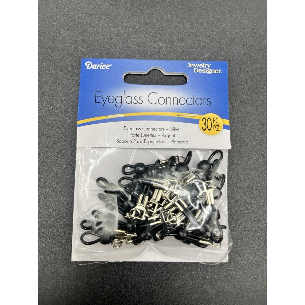 30 Piece Eyeglass Connectors - Silver Chain Ends Adjustable Rubber Spectacle‎